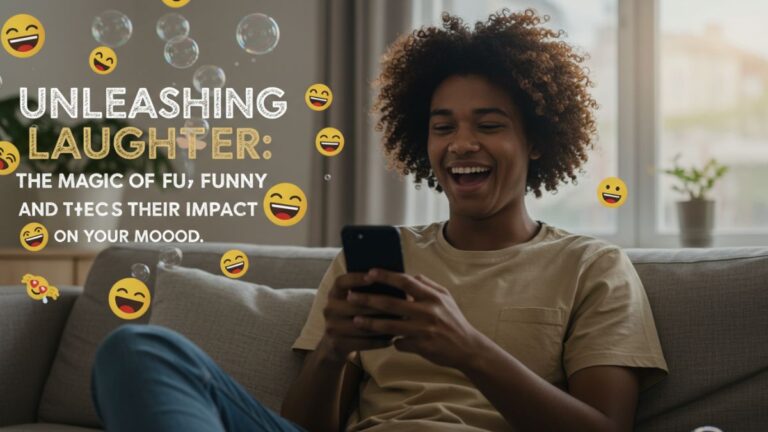 creat me an image about this Unleashing Laughter: The Magic of Funny Videos and Their Impact on Your Mood